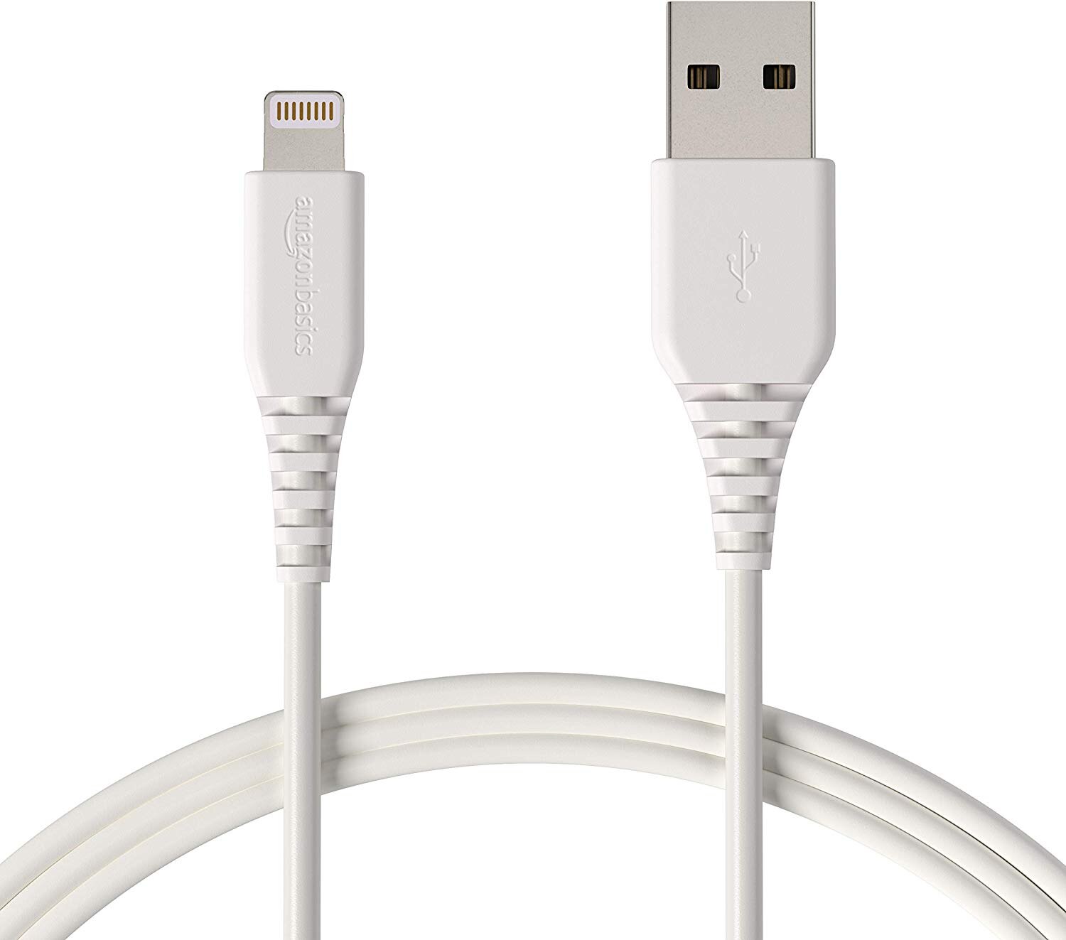 AmazonBasics Lightning to USB A Cable, MFi Certified iPhone Charger, White, 6 Foot