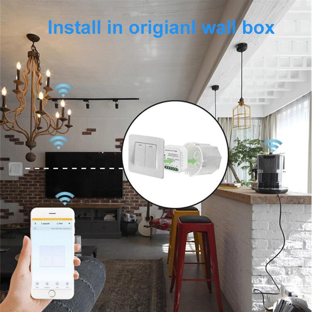 Tuya Mini Smart Switch Smart Home Two Way Remote Control 16A DIY Wifi Switch Via Smart Life APP Work with Alexa Google Home