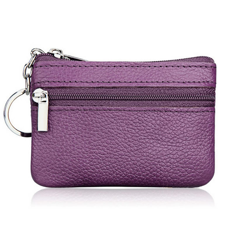 Thinkthendo Mode Zachte Mannen Vrouwen Card Coin Sleutelhouder Zip Wallet Pouch Bag Purse: Paars