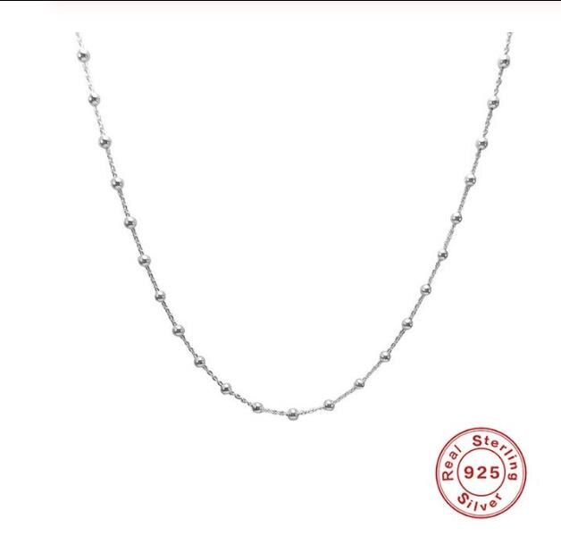 Sterling Silber Perlen Kette Halsband Halsketten Frauen Mädchen zirkon Schmuck kolye collares collane Collier halskette A30: 1