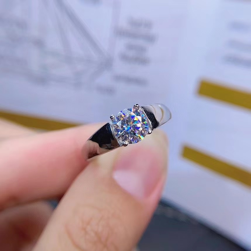 Nessun segno scoppiettante moissanite anello per le donne gioielli anello di fidanzamento per la cerimonia nuziale 925 anello in argento regalo di compleanno della ragazza