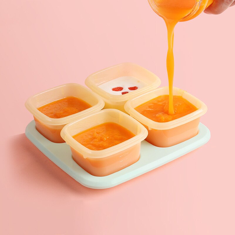 120ML 4Pcs/Kit Baby Snack Box Fresh Food Fruits Storage Box Baby Care Outdoors Child Food Container Milk Powder Box