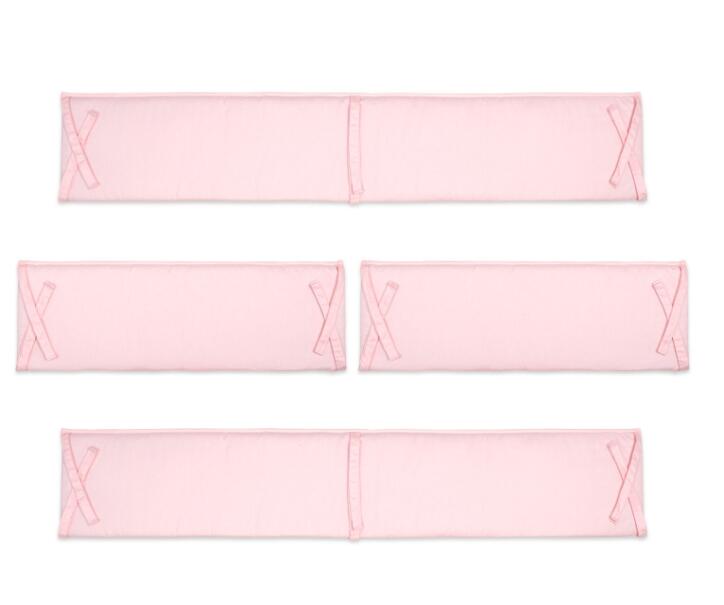 Pare-chocs de lit de bébé de couleur unie, adaptés aux lits ronds et carrés, coussins de protection, décoration de chambre pour -nés, 4 pièces, BTN050: BTN050-Pink