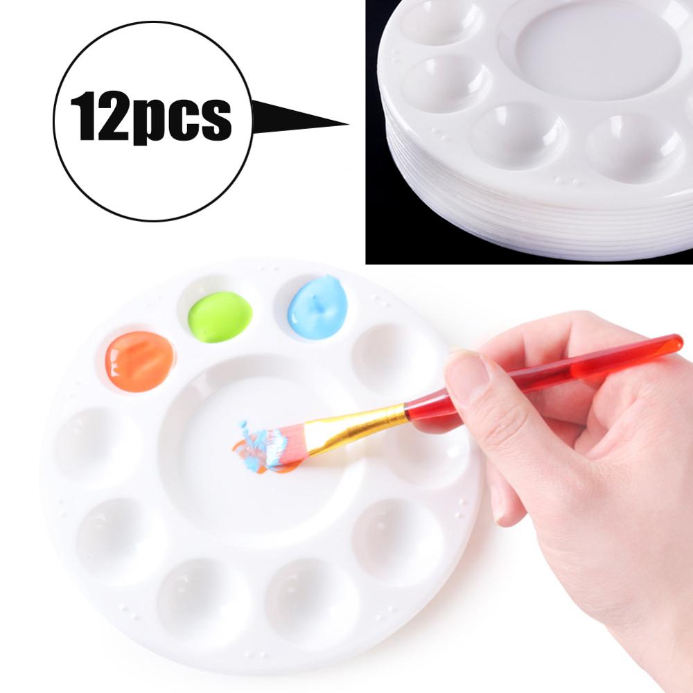 Circular 11-cell Art Palette 12pcs Gouache paint palette art student water multi-function palette