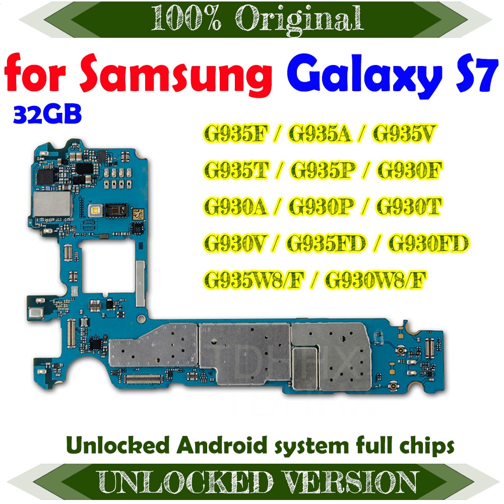 32 Gb Originele Voor Samsung Galaxy S7 Rand G935F G935A G935V G935T G935P G930F G930A G930P G930T G930V G935FD G930FD moederbord