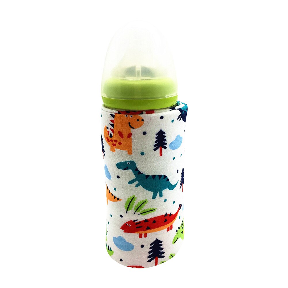 Bærbar usb mælkevarmer isoleret taske rejse kopvarmer baby sutteflaske cover varmere varmetaske sutteflaske til spædbørn: Dinosaurus