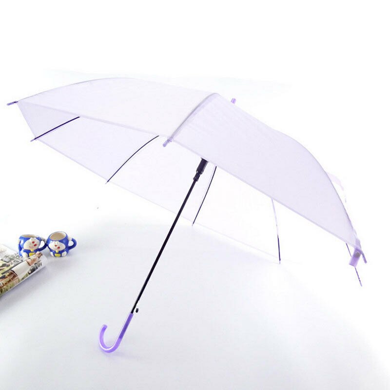 Kleurrijke Transparant Clear Paraplu Lange Steel Automatische Regen Paraplu Dome Wedding Party Favor Waterdichte