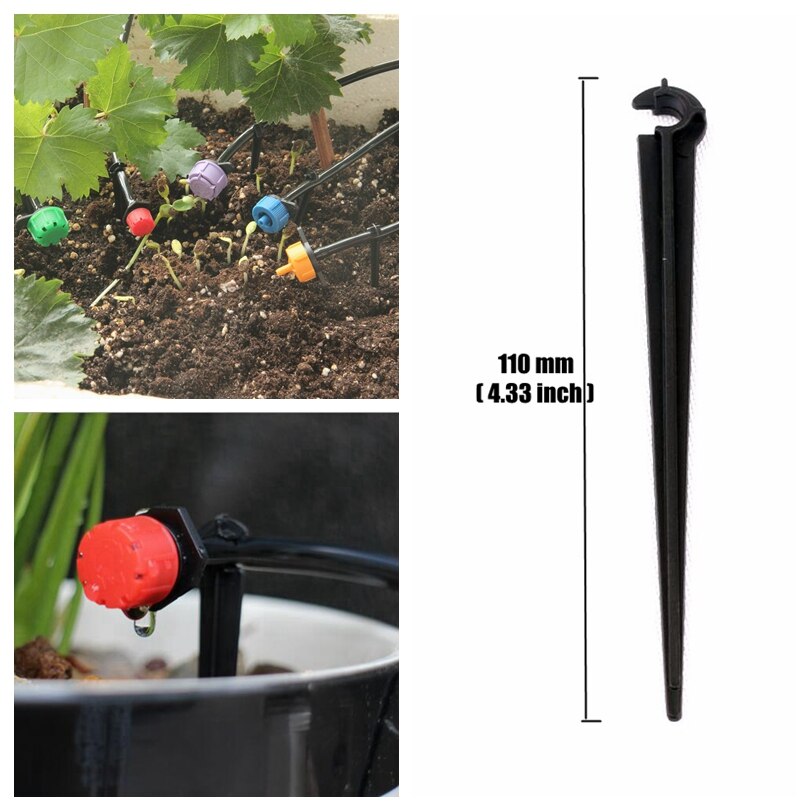 20pcs 4/7mm Garden Hose Stabilizer Stakes Clamp C-Type Fixed Hose Holder Home Gardening Drip Irrigation System Pipe Support