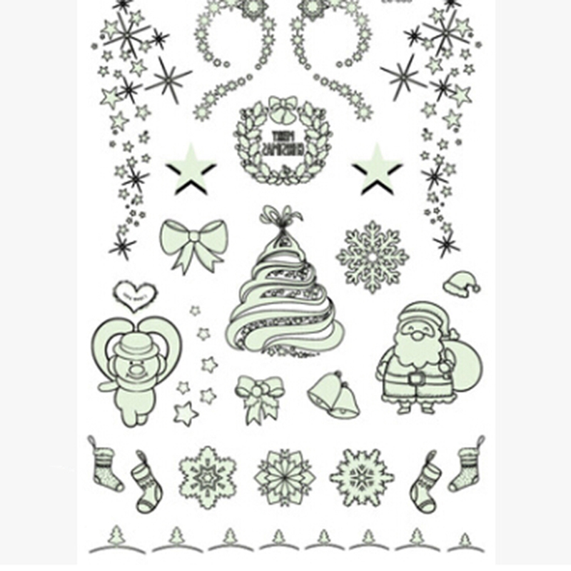 Kerstmis Carnaval Party Lichtgevende Tijdelijke Stickers Kerst Decoratie Jaar Decor Party Decoratie 1 Pc