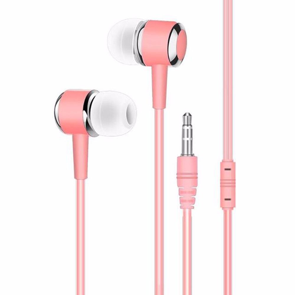 Universele 1.2 M Lengte 3.5Mm Plug Sport Oortelefoon Wired Super Bass Music Headset Voor Pc Laptop Smartphone Bedrade Koptelefoon: pink