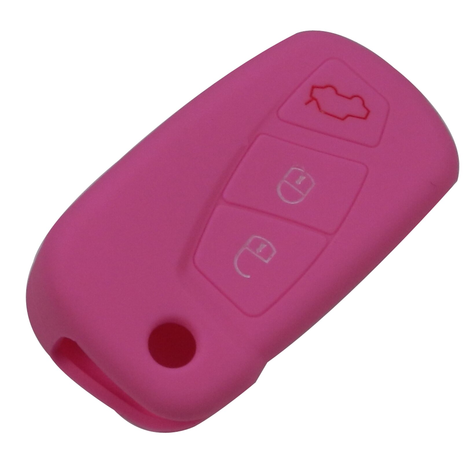 Kutery 3 Buttons Remote Car Key Cover Case Silicone Protect shell For Ford KA Car Key Styling Accessories: pink
