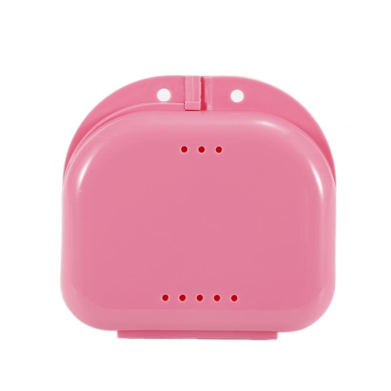 1pc protes badkar dentala löständer plast förvaringsbox rengöring tänder fodral ortodontisk hållare konstgjord tand behållare: 1pc rosa