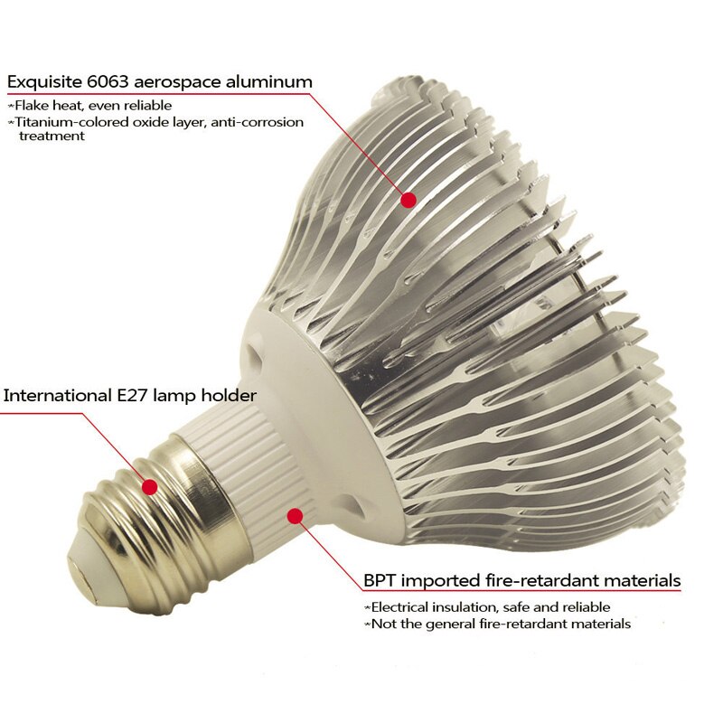 (1 stuks/partij) E27 LED Aquarium lamp, AC85-265V, 15 w/21 w/27 w/36 w/45 w/54 w, water planten Groeien Licht blub Voor Aquarium Verlichting