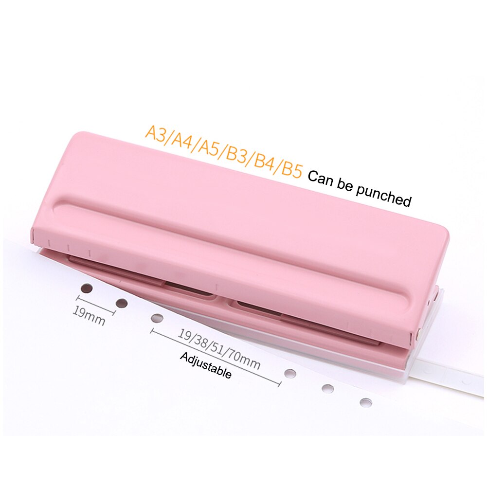 6 Hole Loose-Leaf Standard Puncher Paper Adjustable Stapler Home Office Binding Supplies Student Stationery Equipment