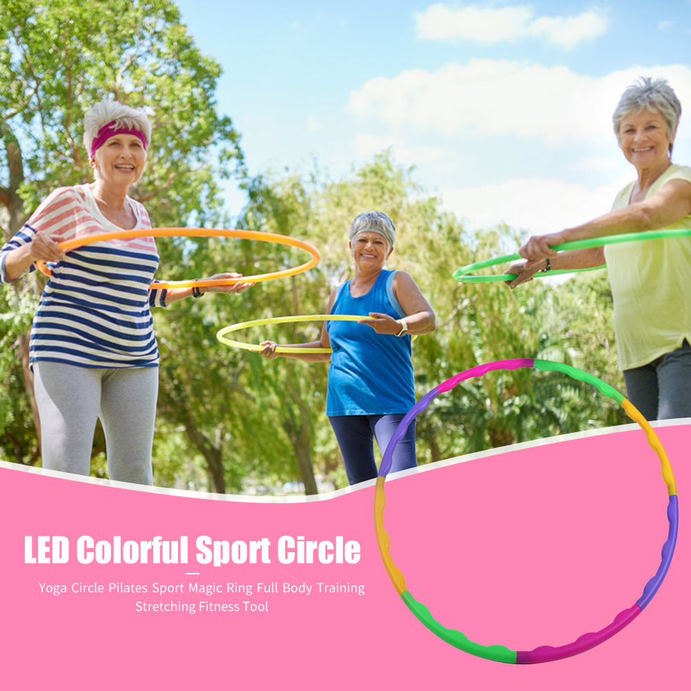 65cm Kids Waist Exercise Hoops Gymnastics Loops Weighted Yoga Fitness Equipment for Outdoor Exercise Sport Decoration