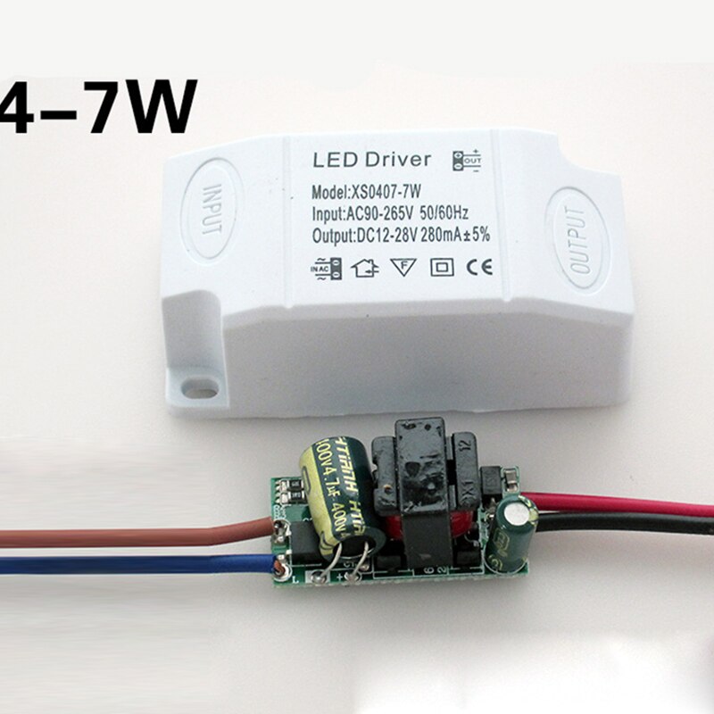 Ac 90 ~ 265v 3 ~ 24w ledet driveradaptertransformator strømforsyning til led striplight: 4 7w