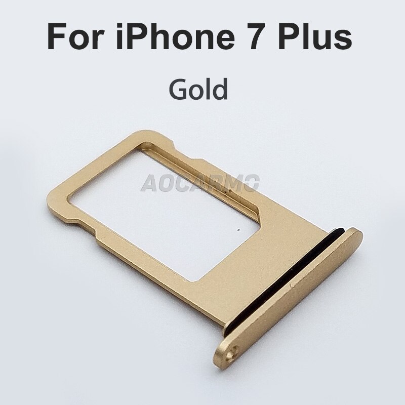 Porta cartão aocarmo, suporte de alumínio nano com junta de borracha para substituição em iphone 7 7 p 7 plus: For i7P Gold
