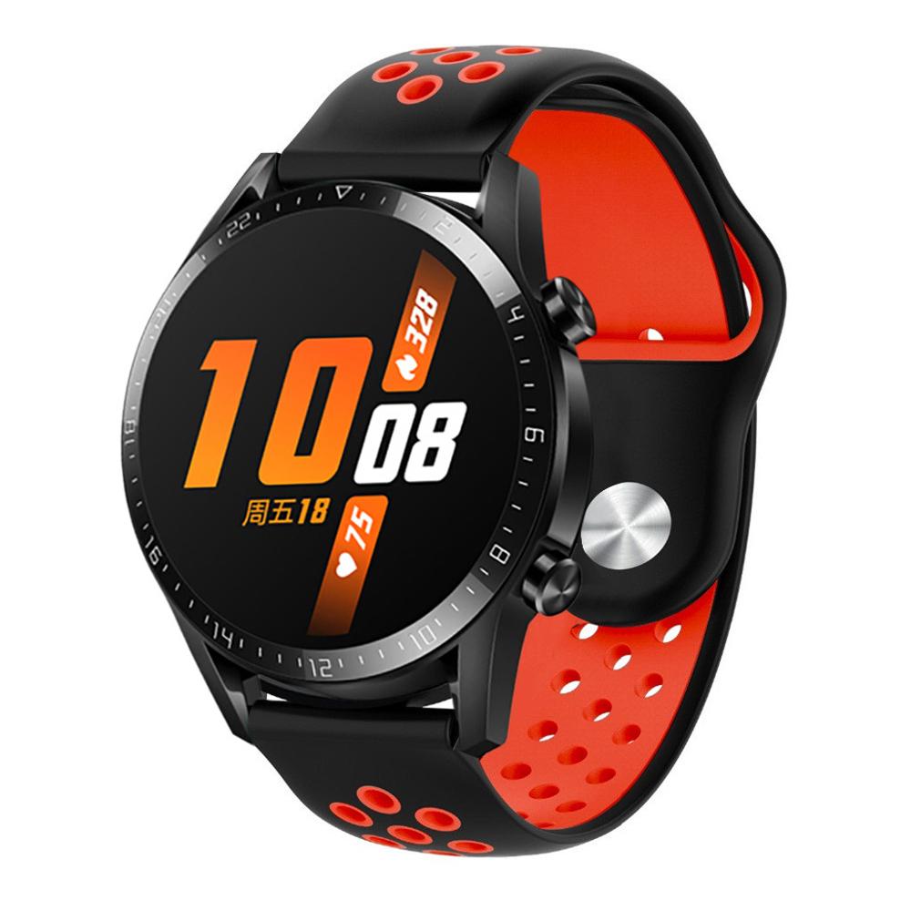Silikon Edelstahl Ersatz Gurt Uhr Band Handgelenk Gurt für Huawei Uhr GT2 46mm Sport Ersatz Uhr Band