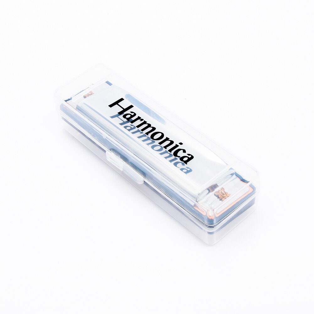Blues Harmonicas 10 Holes 20 Tone Key of C Blues Jazz Rock Folk Musical Instrument Diatonic Harp Stainless Steel with Case