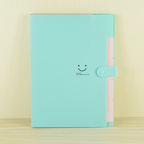 Stationery Student A4 File Folder 5-layer Data Test Paper Bag Multi-function Bill Bag Storage Folder Office Supply: Fruit green