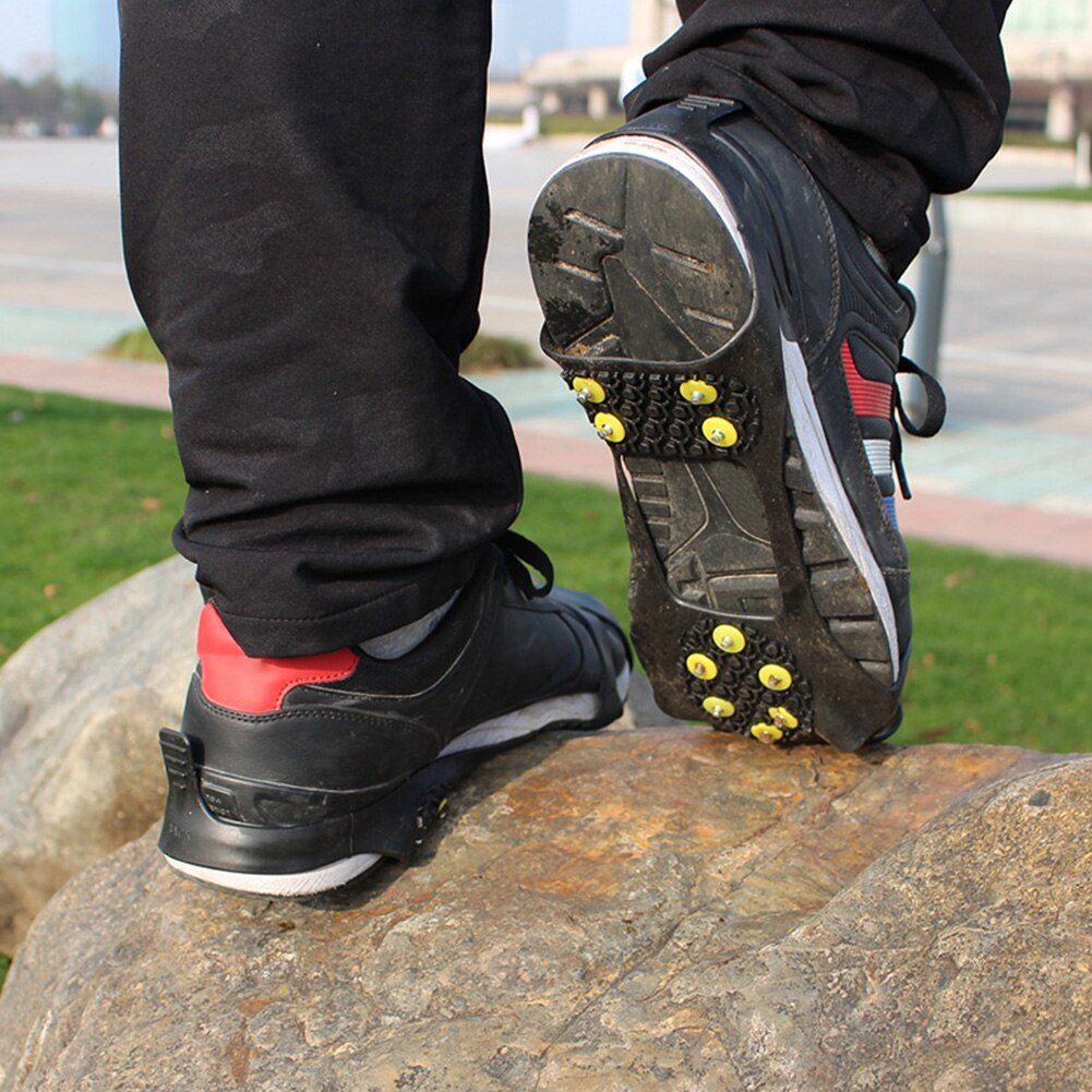 10 Studs Anti-Slip Shoe Spikes for Outdoor Ice Gripper Cleats Crampons Climbing Shoes Ice Claws Non-Slip Unisex Snow Boots Cover