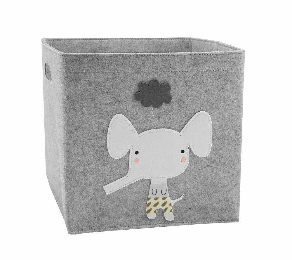 Kubus Vouwen Speelgoed Opbergdoos Kinderen Speelgoed Organizer Box Vilt Doek Stof Opslag Mand Voor Cartoon Animal Nursery Speelgoed Bakken: baby elephant