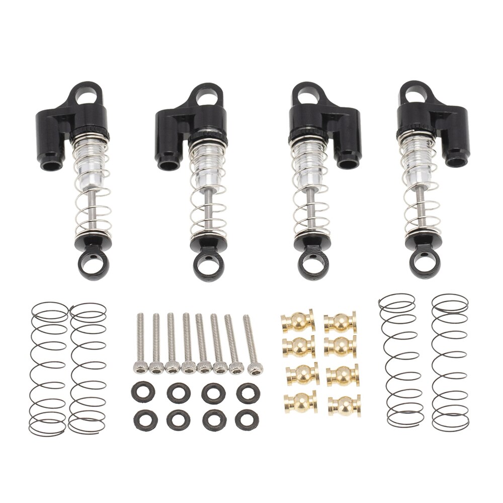 Peças de atualização de carro para axial scx24 90081 1/24 rc, amortecedor de metal, acessórios: Black