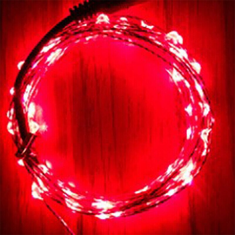 1M LED Wijnfles Cap Kurk Koperdraad String Silver Wire String 10 LEDs Waterdichte Kleur Festival Party lights String: Rood