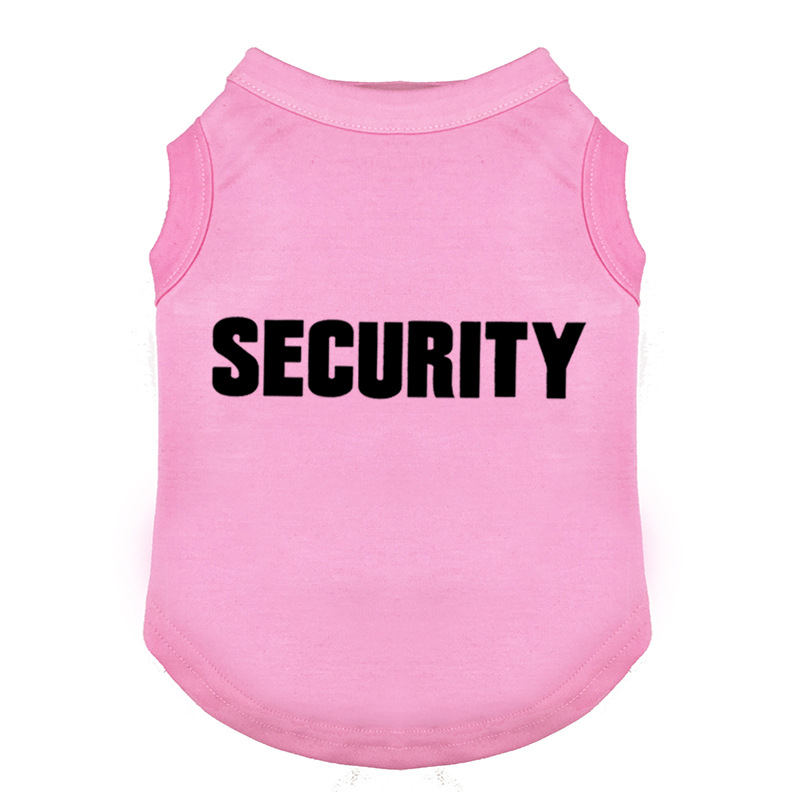 Dog Security Shirt Pet Puppy Guard Costume Cotton T-Shirt Summer Dog Clothes for Large Medium and Small Dogs German Shepherd: Pink / XS