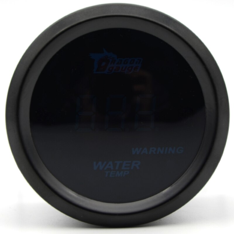 DRAGON GAUGE 52MM Water Temp Gauge Digital Red led Black Case Fahrenheit Temperature