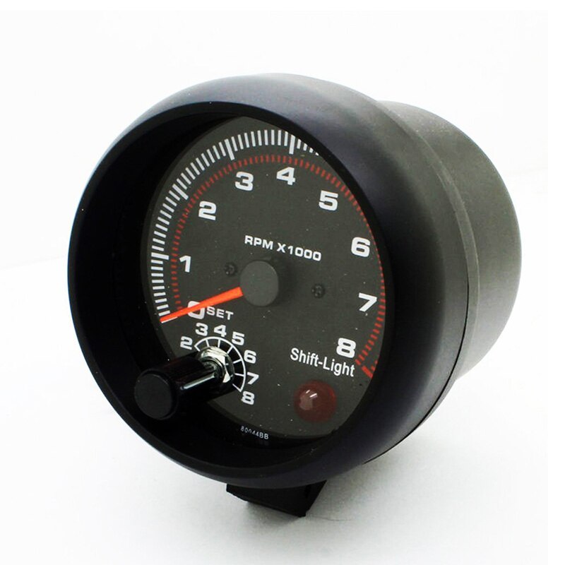 Universal 8000RPM Black Car Tachoscope Gauge Revolution Meter 12V 3.75 Inch Auto Truck Tachometer Digital Speedometer Car