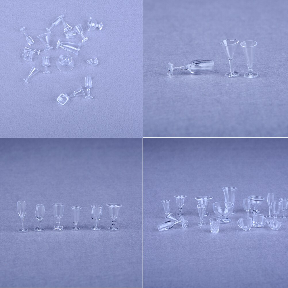 Commercio tutto'ingrosso mini Cibo Bambola Accessori Forma Giocattolo mini Casa Delle Bambole in Miniatura bere Ghiaccio crema tazze impostato Modello Giochi di imitazione 17 pz/impostato