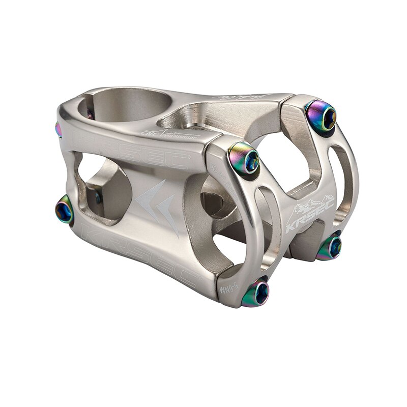 KRSEC MTB Stem Aluminium Alloy Mountain Bike Stem Potence Velo Titanium Bolts Short HandleBar Stem for 28.6mm Bicycle Fork Parts