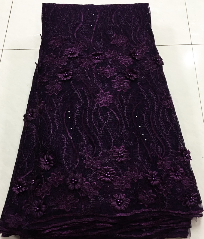 African Laces Fabrics Embroidered Nigerian Guipure French Cord Lace Fabric High Rose African French Net Lace Fabric