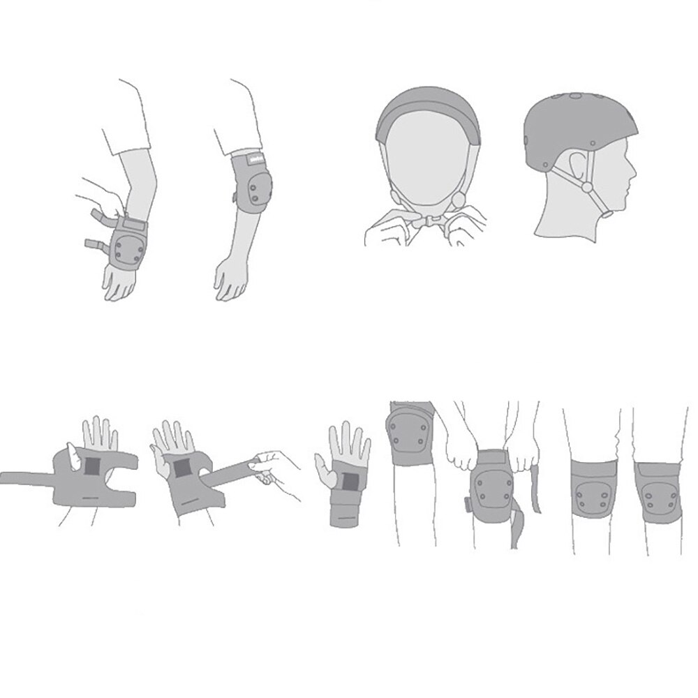 7PCS Children Sports Safety Protection Gear Skates Skaters Protective Set Ice Skating Hand Helmet Knee Pad Elbow Wrist Protector