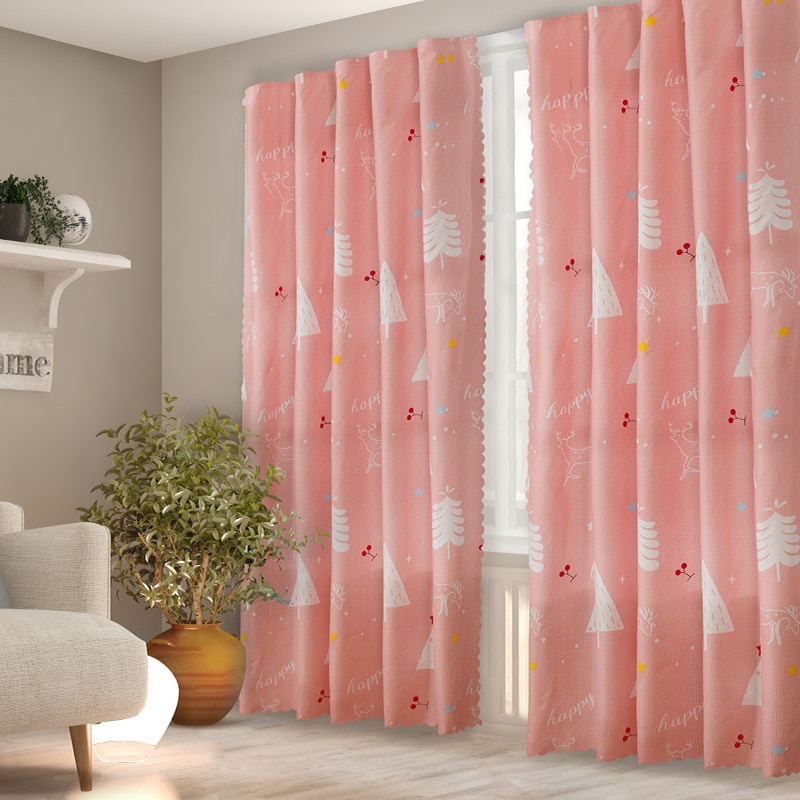 Velcro Blackout Curtains Punch-free Easy Install Blind Drapes Modern Style Living Room Bedroom Window Treatments Home Decor: Forest of Dreams / W100xH225cm