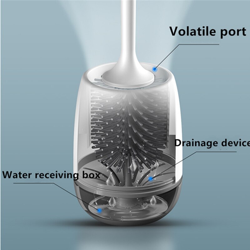 Brosse de toilette en Silicone à poils souples, support mural pour salle de bains, outil propre, caoutchouc thermoplastique Durable