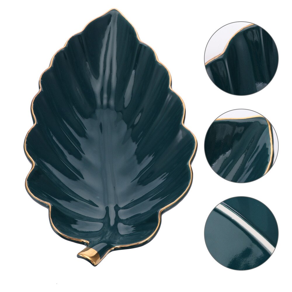 Bijoux Titulaire Plat, Plateau De Rangement En Feuille Palette De