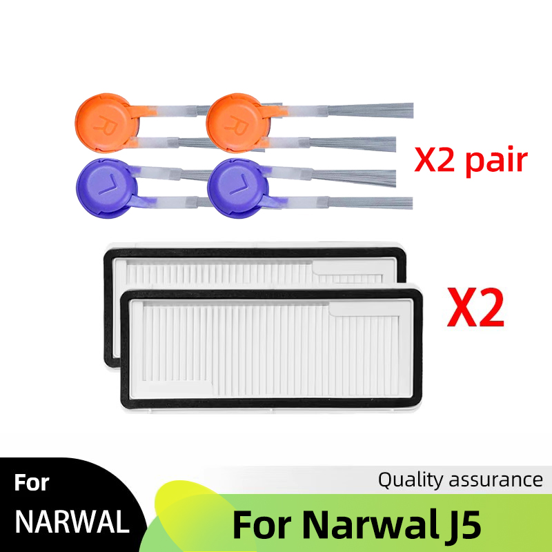 Fit For Narwal J5 Spare Parts Main Side Brush Cover Hepa Filter Mop Cloth Dust Bag Accessories Consumables: Beige