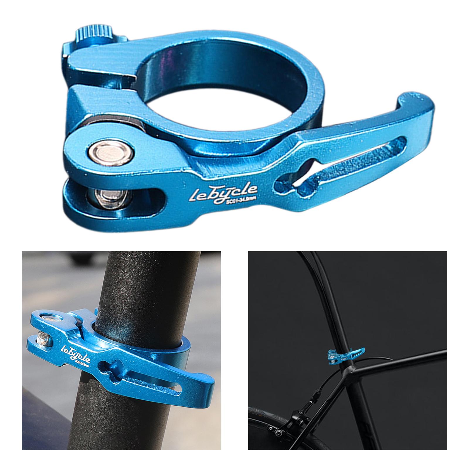 Aluminium Fiets Zadelpenklem Berg Fiets Pole Zadelpen Kraag Clip 31.8Mm Of 34.9Mm Apparatuur: Blue 34.9MM