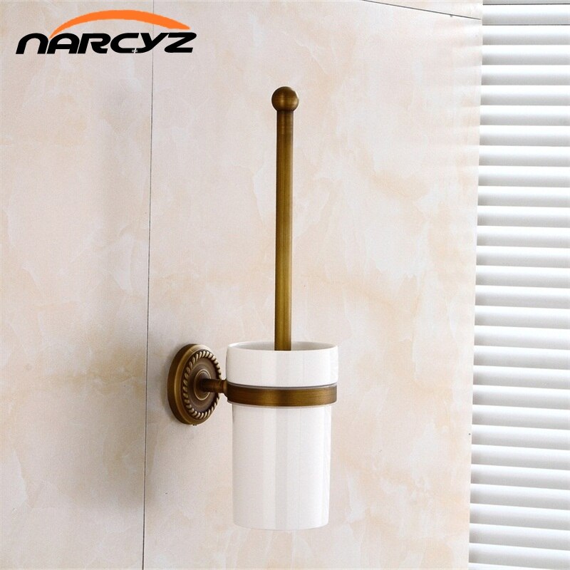 Wc Borstel Houders Keramische Cup Antieke Messing Toiletpot Borstels Home Deco Muur Badkamer Accessoires WC Borstel Houder 9149 K