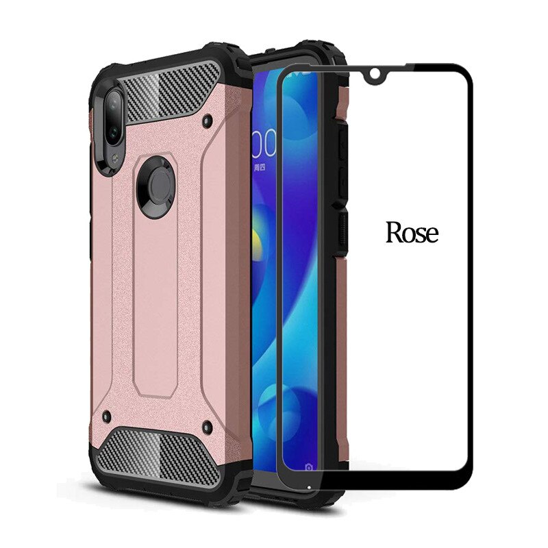 Originele Armor telefoonhoesjes Xiaomi mi play miA3 case zachte siliconen BUMPER Anti-Shock Case cover Xiaomi mi A3 hoesjes Xiaomi mi play telefoon hoesjes Xiaomi Mi A3 Case: Xiaomi Mi A3 / Rose Case and Glass