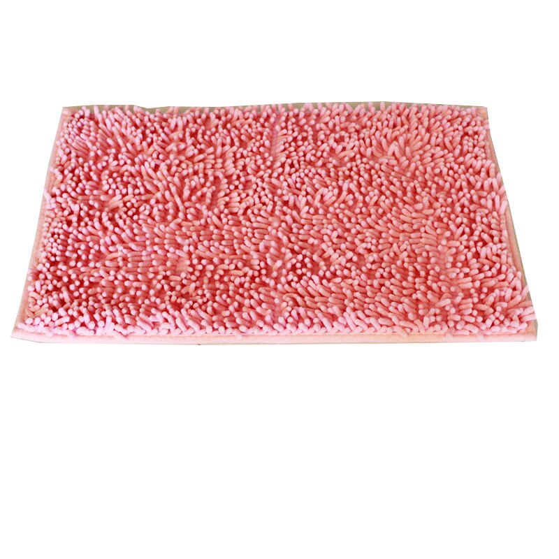 Large Size Thicken Chenille Bath Mat bedroom kitchen Rug Carpet For Living Room Floor Anti-slip Door Absorbent Pad Mat: Pink