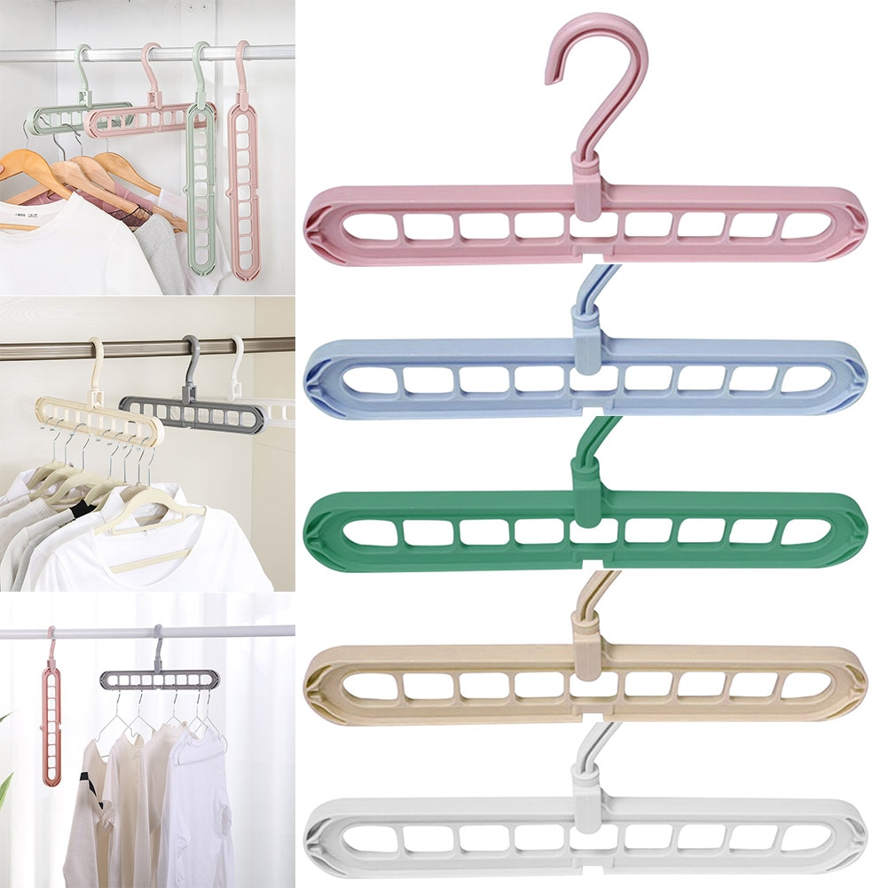 Soporte de múltiples puertos círculo percha de ropa giratoria antideslizante percha plegable colgante portátil para el hogar húmedo seco Almacenamiento de ropa Hange