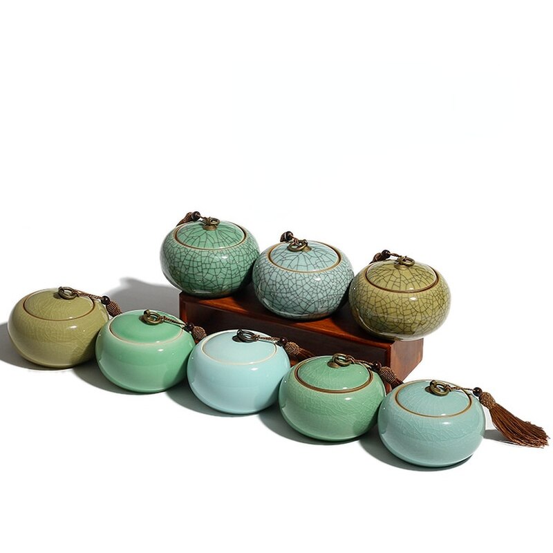 CHANSHOVA Traditional chinese style Ceramic Tea box Sealed moisture-proof Tea container China porcelain Tea storage tins C063