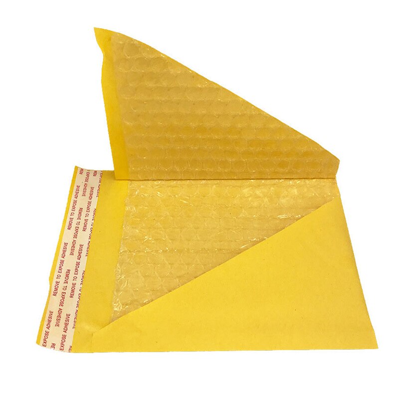 1 pièce ng collant jaune papier Kraft enveloppes à bulles sacs sac de Protection