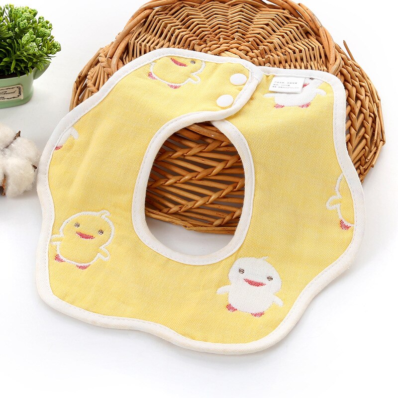 Bebé de 6 capas muselina gasa infantil niños de 360 grados RotationBandana eructo tela suave recién nacido babero infantil bebé: 7 Yellow