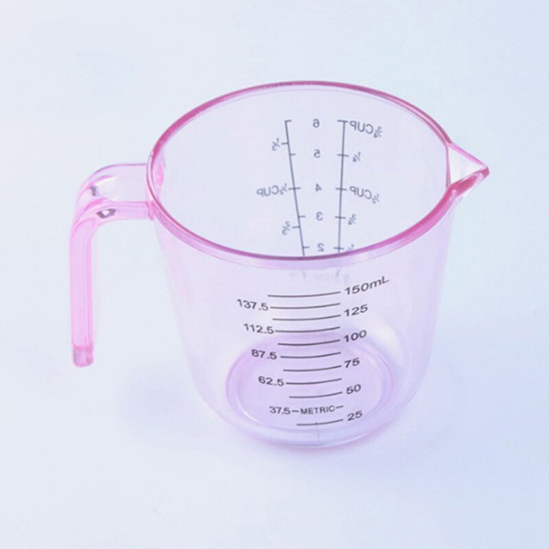 150ML 300ML 600ML Plastic Measuring Cup Clear Scale Show Transparent Mug Pour Spout 3sizes Measuring Device
