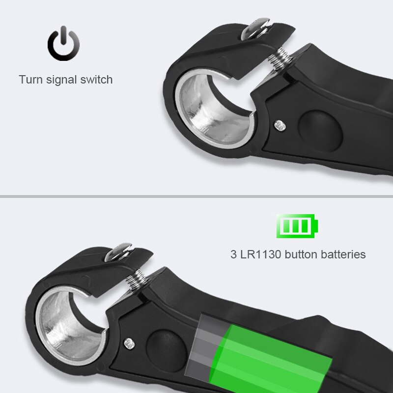 LED Bike Handlebar Grips Light 2 Modes Cycling Grip Lamp Bicycle Deputy Horns Warning Lights for Safety Riding