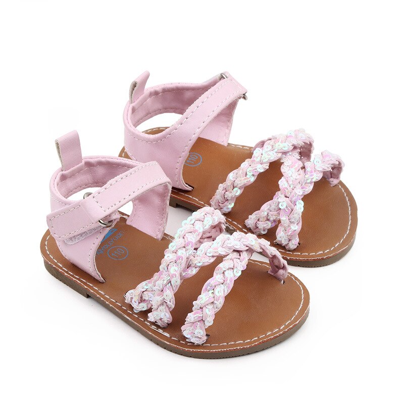 Sommerliche lauflernschuhe für mädchen, Ideal für geburtstagsfeiern, funkelnde kristall-kristallschuhe, weiche kleinkinderschuhe für 0-18m- jährige, Baby-sandalen: Rosa / 0-6 monate